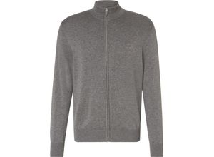 4062703838898 - DUNMORE Strickjacke Reißverschluss Stehkragen für Herren grau L