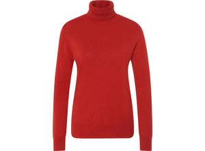 4062704700989 - GALERIA Seide-Cashmere Rollkragenpullover Florenz Rippbündchen für Damen rot 34