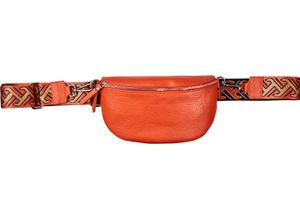 4062704927867 - adagio Gürteltasche Leder Jaquard-Strap für Damen orange