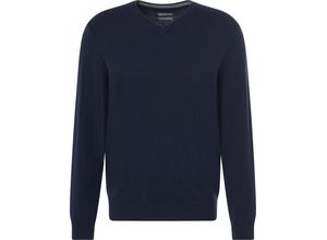 4062741386023 - GALERIA Seide-Cashmere Pullover V-Ausschnitt Rippbündchen für Herren blau XXL