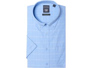 4062741652838 - DUNMORE Freizeithemd Comfort Fit Kurzarm Button-Down-Kragen für Herren blau XXL