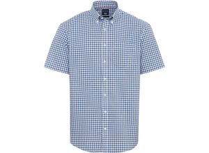 4062741653446 - DUNMORE Freizeithemd Modern-Fit Kurzarm Button-Down-Kragen für Herren blau XXXL