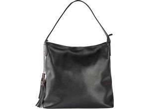 4062741816070 - adagio Schultertasche Reißverschluss Leder für Damen schwarz