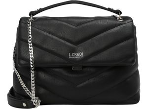 4062756084556 - LCREDI Schultertasche Kunstleder uni für Damen schwarz