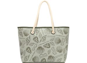 4062756084921 - LCREDI Shopper Lederoptik Muschel-Print für Damen grün