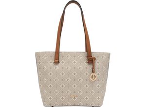 4062756093121 - LCREDI Shopper Kunstleder Logo-Print für Damen beige