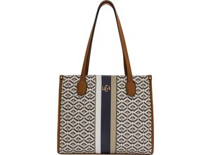 4062756109686 - LCREDI Shoppertasche Melina Kunstleder Graphisches Muster für Damen beige