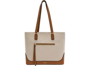 4062756111122 - LCREDI Shopper Reißverschluss Emblem für Damen beige