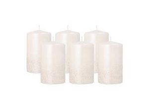 4062829029675 - Stumpenkerze Safe Candle bis zu 36 h selbstlöschend Ø 60 x H 100 mm Paraffin perlmuttweiß 6 Stück