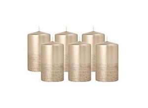 4062829029682 - Stumpenkerze Safe Candle bis zu 36 h selbstlöschend Ø 60 x H 100 mm Paraffin gold 6 Stück
