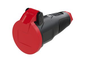 4062856212583 - 2512-sr Schutzkontaktkupplung Gummi Kunststoff 230 v Schwarz Rot IP54 - PCE