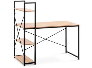 4062859000156 - Fromm&starck - Schreibtisch Computertisch Bürotisch Arbeitstisch Home Office 120 x 60 cm Regal - Schwarz Holz