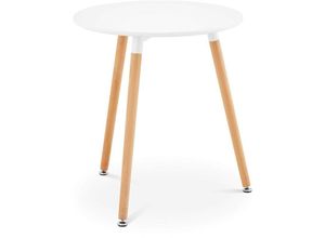 4062859000200 - Fromm&starck - Tisch rund ø 60 cm Holztisch 100 kg Bistrotisch 3 Tischbeine Buche Küchentisch - Weiß