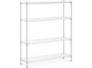 4062859004901 - Royal Catering - Metallregal 1000 kg Standregal 150 x 45 x 180 cm Steckregal Karbonstahl mit Matten - Silbern