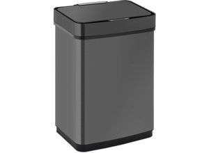 4062859008305 - Fromm&starck - Mülleimer mit Sensor automatischer Abfalleimer Edelstahl schwarz eckig 50 l - Schwarz