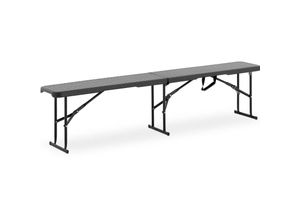 4062859016263 - Royal Catering - Bierbank Gartenbank klappbar Klappbank Kunststoff Stahl schwarz 300 kg - Schwarz