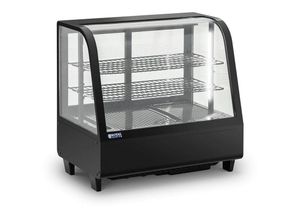 4062859064073 - Royal Catering - Kühlvitrine 100 l Kuchentheke 3 Ebenen Kühltheke Kunststoff + Glas 2 - 10 °c - Schwarz