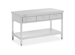 4062859096340 - Royal Catering - Edelstahltisch mit Schubladen Gastro Arbeitstisch Edelstahl 150 x 60 cm 295 kg