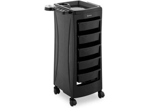 4062859101082 - - Rollbarer Friseurtrolley Friseurwagen Kosmetikwagen 5 Schubladen 10 kg schwarz