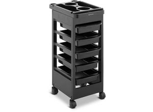 4062859101099 - Rollbarer Friseurtrolley Friseurwagen Kosmetikwagen 5 Schubladen 10 kg schwarz