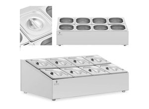 4062859104502 - Präsentationsständer für 8 x GN 1 6 Gastronomiebehälter + Behälter mit Deckel