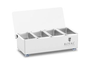 4062859117397 - Royal Catering - Zutatenbehälter Aufsatzboard Zutatenbehälter Edelstahl 4 x 04 l mit Abdeckung - Weiß