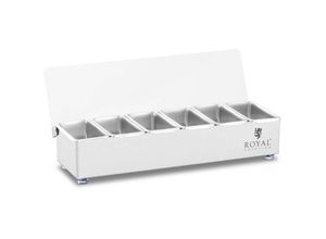 4062859117410 - Royal Catering - Zutatenbehälter Aufsatzboard Zutatenbehälter Edelstahl 6 x 04 l mit Abdeckung