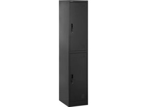 4062859141330 - Spindschrank Schließfachschrank Metallschrank abschließbar 2 Spinde 80 kg - Anthrazit Schwarz