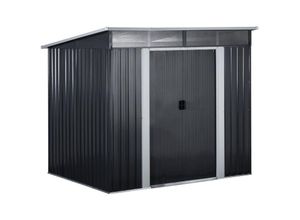 4062859175120 - - Metall-GeräteschuppenMetallgerätehaus Gartenschrank abschließbar 225 x 180 x 203 cm - Schwarz