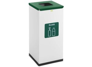 4062859187031 - - Mülleimer Abfalleimer Küche Mülltrenner Deckel Bio Label 60 Liter Recycling - Weiß