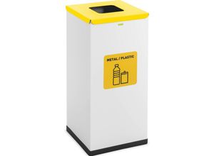 4062859187062 - - Mülleimer Abfalleimer Küche Mülltrenner Deckel Bio Label 60 Liter Recycling - Weiß