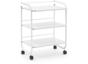 4062859191366 - Kosmetikwagen Arbeitswagen Beistellwagen Salon-Trolley 3 Ablagen Weiß