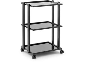 4062859191403 - - Kosmetikwagen Arbeitswagen Beistellwagen Salon-Trolley 3 Ablagen 60 kg schwarz