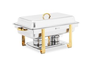 4062859195821 - Royal Catering - Chafing Dish Warmhaltebehälter Rechaud gn 1 1 Goldakzente 9 l 2 Brennstoffzellen