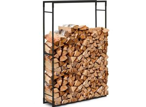 4062859201010 - - Kaminholzregal Brennholzregal Holzständer Feuerholzregal 45 kg Stahl schwarz - Schwarz