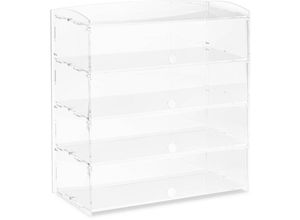 4062859206428 - Royal Catering - Kuchenvitrine klein Gebäckvitrine transparente Plastik-Vitrine Acryl 4 Ablagen