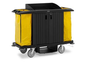 4062859233882 - Reinigungswagen abschließbar 250 kg 4 Ablagen 2 Säcke aus Nylon Putzwagen