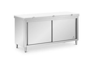 4062859241405 - Royal Catering - Arbeitsschrank Edelstahl 180 x 60 cm 500 kg mit Schneidplatte Edelstahlschrank