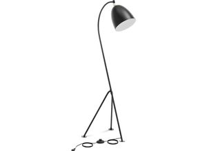 4062859244406 - - Bogenlampe Stehlampe beweglicher Schirm 40 w E27 Stehleuchte Standleuchte 3 Beine - Schwarz