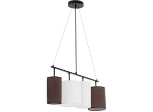 4062859244444 - - Pendelleuchte mit vier Stoffschirmen 40 w Pendellampe Hängelampe Deckenlampe - Schwarz Braun Weiß