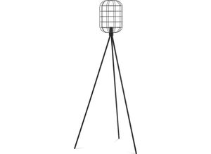 4062859244451 - - Stehlampe offener Gitterschirm 40 w E27 Höhe 163 cm Stehleuchte Standleuchte - Schwarz