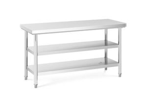 4062859944887 - Royal Catering - Edelstahl Arbeitstisch Edelstahltisch Zerlegetisch 3 Ebenen 150 x 60 cm 600 kg