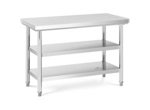 4062859944900 - Royal Catering - Edelstahl Arbeitstisch Edelstahltisch Zerlegetisch 3 Ebenen 120 x 60 cm 600 kg