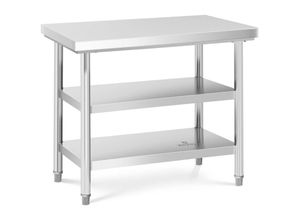 4062859944917 - Royal Catering - Edelstahl Arbeitstisch Edelstahltisch Zerlegetisch 3 Ebenen 100 x 70 cm 600 kg