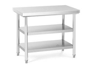 4062859944924 - Royal Catering - Edelstahl Arbeitstisch Edelstahltisch Zerlegetisch 3 Ebenen 100 x 60 cm 600 kg