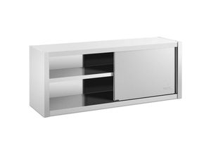 4062859944955 - Royal Catering - Wandhängeschrank Schiebetür Hängeschrank Edelstahl Hängeoberschrank 150 x 45 cm