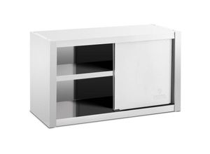 4062859944986 - Royal Catering - Wandhängeschrank Schiebetür Hängeschrank Edelstahl Hängeoberschrank 100 x 45 cm - Silbern