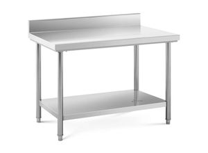 4062859956040 - Royal Catering - Edelstahl Arbeitstisch Edelstahltisch Zerlegetisch 120 x 70 cm Aufkantung 143 kg