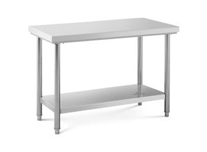 4062859956125 - Royal Catering - Edelstahl Arbeitstisch Edelstahltisch Zerlegetisch Gastro 120 x 60 cm 137 kg - Silbern