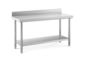 4062859956224 - Royal Catering - Edelstahl Arbeitstisch Edelstahltisch Zerlegetisch 150 x 60 cm Aufkantung 159 kg - Silbern